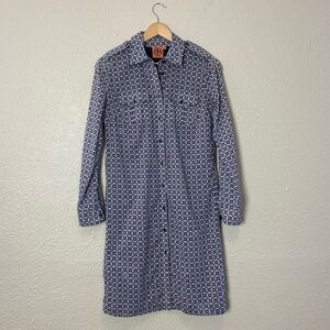 Tory Burch Blue and White Patterned Dress